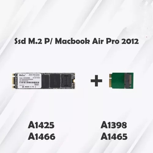 Ssd 480 Gb M2 Sata + Adaptador Macbook 2012 Air A1465 A1466