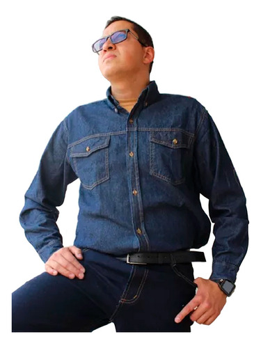 Camisa Jeans Dotacion Hombre Trabajo Clasica 