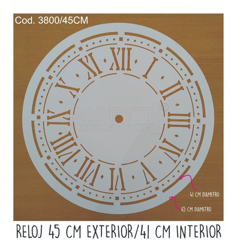 Stencil Reloj Grande 45 Cm Noreste Ideas Cod 3800-45