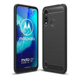 Funda Fibra Carbono Compatible Con Motorola G8 Power Lite