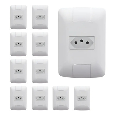 Kit 10 Conjunto 4x2 1 Tomada 2p+t 10a Tramontina Aria 250v Cor Branco | MercadoLivre