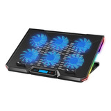 Base Ventilador Enfriador Notebook 6 Fans Lcd Rgb Hasta 17 