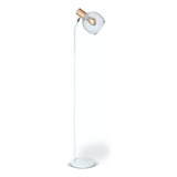 Lampara De Pie Osaka Chapa Y Madera Vintage E27 Led Pantalla Blanco