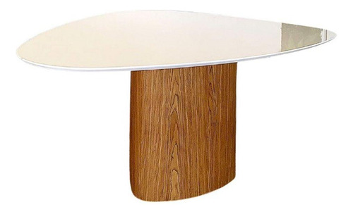 Mesa De Jantar Cone Orgânica 130x133cm Marrom