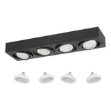 Aplique Plafon Box 4 Luces Led Ar111 Cardanico Completo  