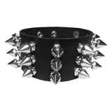 Manilla Cuero Taches M9 Unisex Urbanoz Pulsera Rock Metal