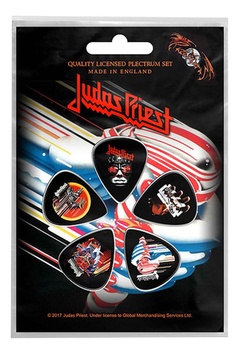 Pacote De Palhetas Judas Priest Palheta X 5 Logotipo Da Ban