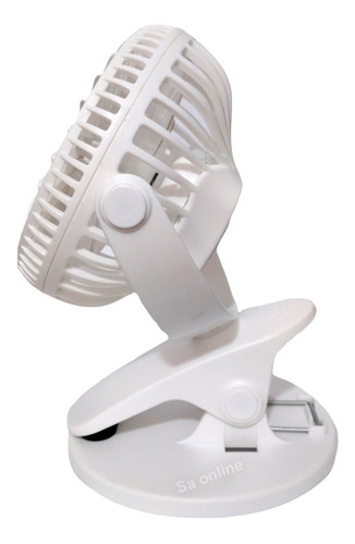 Ventilador Mini Portátil Recarregável Com Clip P/ Carro Casa