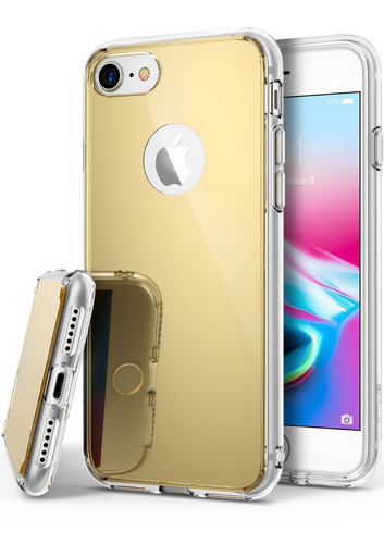 Capa Capinha Espelhada Luxo Dourada Para iPhone 7 7 Plus 6 X