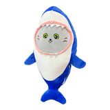 Miniso Tiburón De Peluche Con Cara De Gato Kawaii 32 Cm