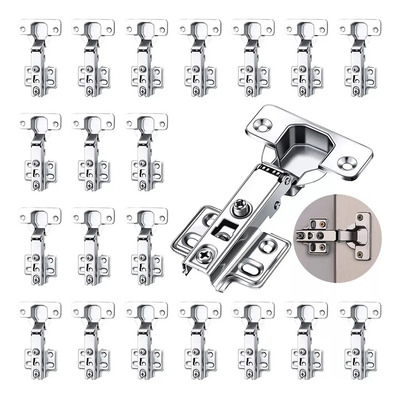 Bisagra cazoleta para cocina, gabinetes, puertas, armarios NOTOU Bisagra bidimensional codo 0 de 3.5cm de diámetro color plateado acabado niquelado pack x 20 | Meses sin interés