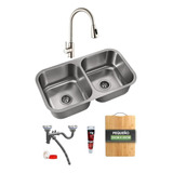 Fregadero De Cocina Con Mezcladora De Acero Inox + Regalo