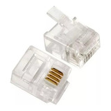 Conector Rj11 Telefonia 6x4 6 Vias 4 Contatos-pacote 50 Pçs