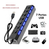 Régua Hub Usb 2.0 Extensão 7 Portas Chave Seletora Usb Pc 