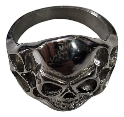 Anillo Acero Quirurgico Calavera Motor 13 Cruz Moto Metal