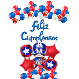 Globo Feliz Cumpleaños Metálico Capitan America Avengers