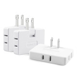 Pack De 3 Adaptadores De Enchufe Plano De Pared Ac Exte...