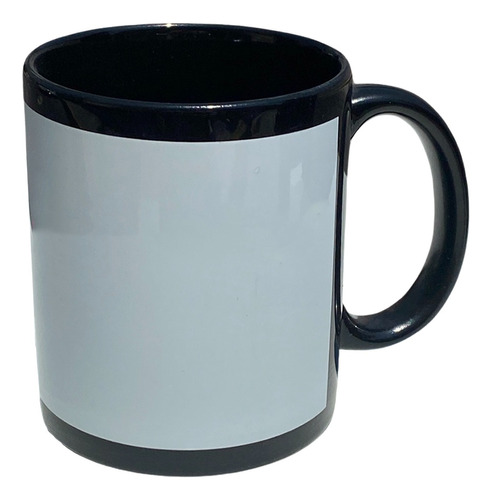 Taza Negra Con Ventana Blanca 11oz Para Sublimar Sublimacion