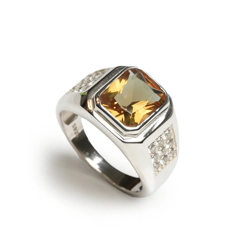 Anillo Plata 925 Zultanita Cuadrado Hombre Cambio De Color