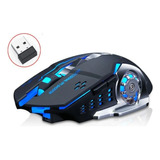 Pack10 Mouse Gamer Iluminado Inalámbrico Usb Recargable 2.4