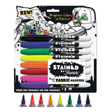 Caneta Sharpie Brush Stained Tecido 08 Cores - Sharpie