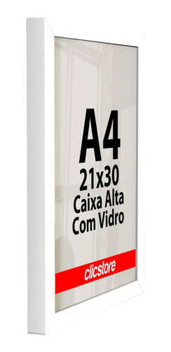 Kit 10 Molduras A4 21x30 Caixa Alta Quadro Diploma C/ Vidro