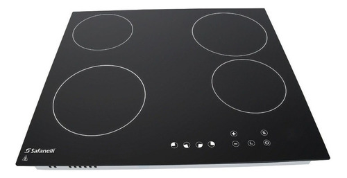 Fogão Cooktop Elétrica Safanelli Cerâmica Touch Cooktop 4 Bocas Preto 220v