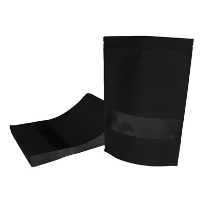 Bolsa De Papel Kraft Negra Greenlife Squatblack Con Cierre Zip Lock, Pack De 200 Piezas (17x24cm) Negro