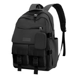 Mochila Discreta Social Esportiva Trabalho Semi Impermeavel Cor Preto