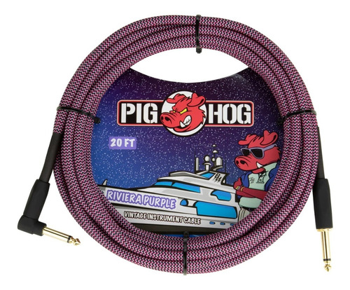 Pig Hog Cable P Guitarra, Bajo Riviera Purple 6m 