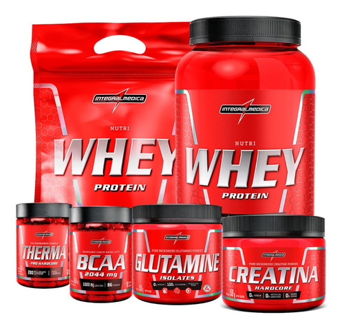 Combo - 2 Nutri Whey + Creatina + Bcaa + Glutamine + Therma 