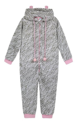 Pijama Teens Niña Polar C/gorro Estampado Gris H2o Wear