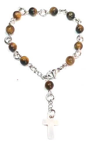 Rosario Pulsera Piedra Ojo De Tigre