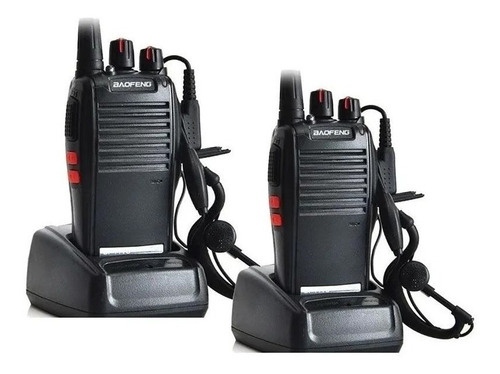 Kit 2 Radio Transmisor Walkie Baofeng 777s + 2 Manos Libres Color Negro-239009 221013