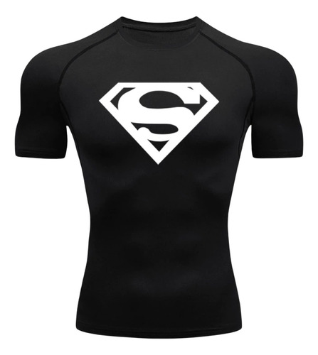 Camisa Compressão Super-homem Manga Curta Treino Academia