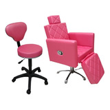 Cadeira Poltrona Maquiagem E Micropg. Base Esrt Soft + Mocho