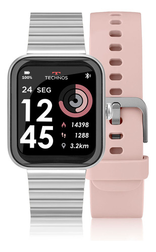 Smartwatch Feminino Connect Max Prata E Rosa - Tmaxak/c7k