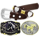 Kit Fivelas Cavalo Quarto De Milha E Cinto Feminino Country