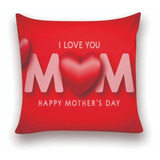 Almofada Decorativa 25x25 Cheias I Love You Mom Vermelho