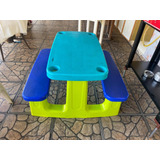 Mesinha Infantil De Plástico Cor Verde E Azul Mc Tramontina