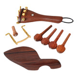 Set De Rosewood 4/4 Violin Parts Chinrest Clavijas De