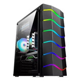 Chasis Atx Gamer Con Tira Led Rgb Y Panel Acrílico Fan 12cms