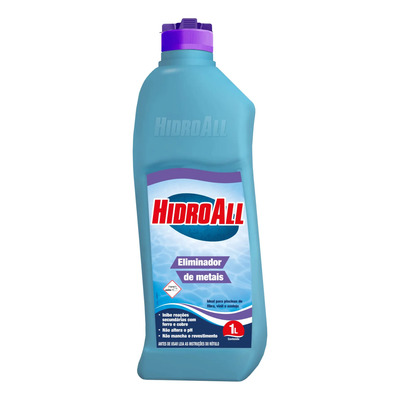 Eliminador De Metais Hidroall Para Limpeza De Piscinas - 1 L Azul