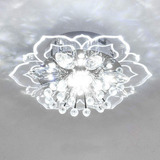 Liu Lámpara De Techo Led De Cristal Con Forma De Flor, Blanc