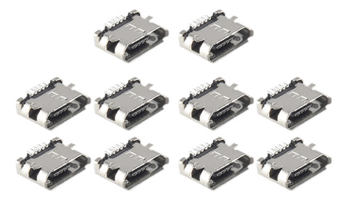 10 Piezas De Repuesto B, Conector Micro Usb Hembra, Puerto S