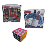 Rubik 3x3 Con Diario Avengers Candado 100 Pegatinas Y Sello.