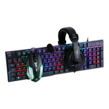 Kit Combo 3x1 Teclado Mouse Led Headset Bright 543 Gamer