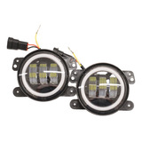 Kit Faros Auxiliar Led Con Ojo De Angel Blanco Jeep Wrangler