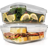 Taper Tupper Hermético Vidrio Rectangular Comida 400ml