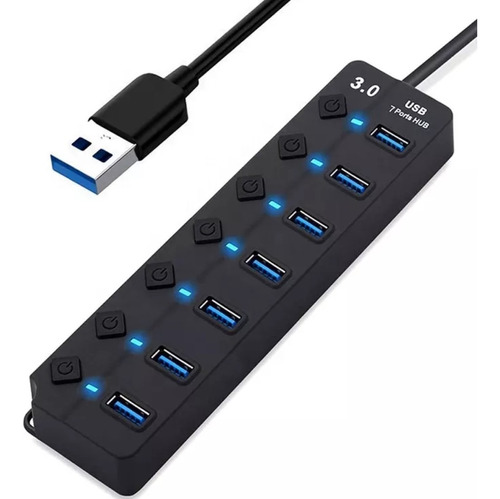 Hub Multipuertos Usb 3.0 7 Puertos Velocidad 5gbps Adaptador